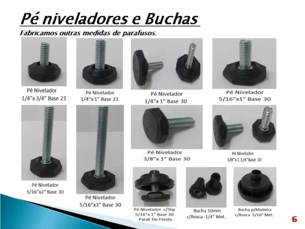 Pé Niveladores c/ Bucha